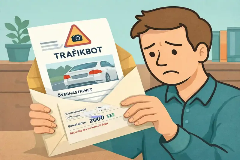 Person öppnar brev med trafikbot